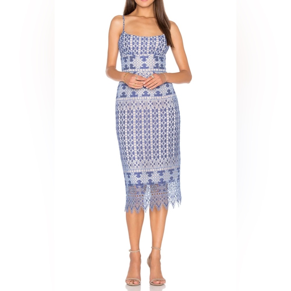 BCBG MaxAzria Alese Geometric Lace Midi Dress